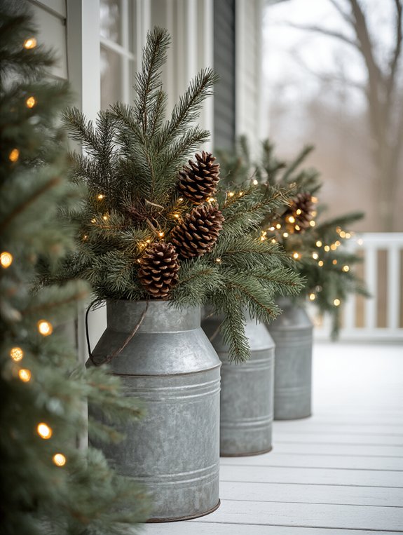 rustic winter porch decor
