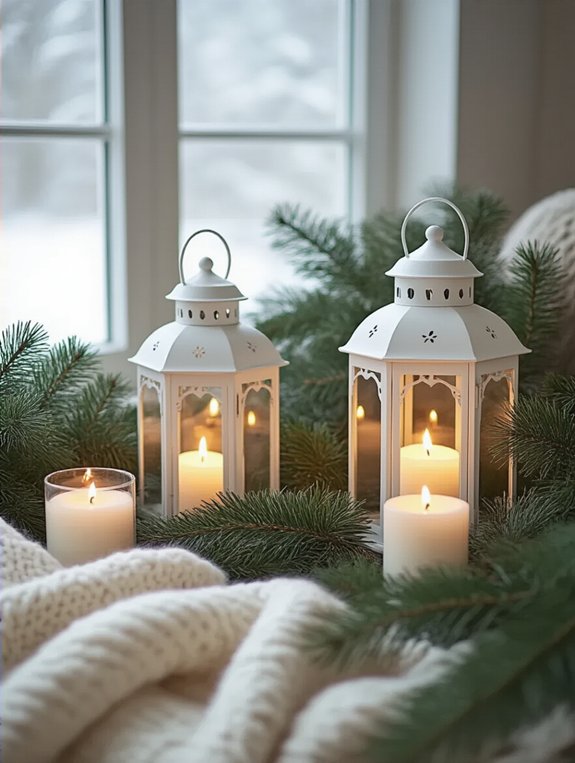 scandinavian simple white lanterns