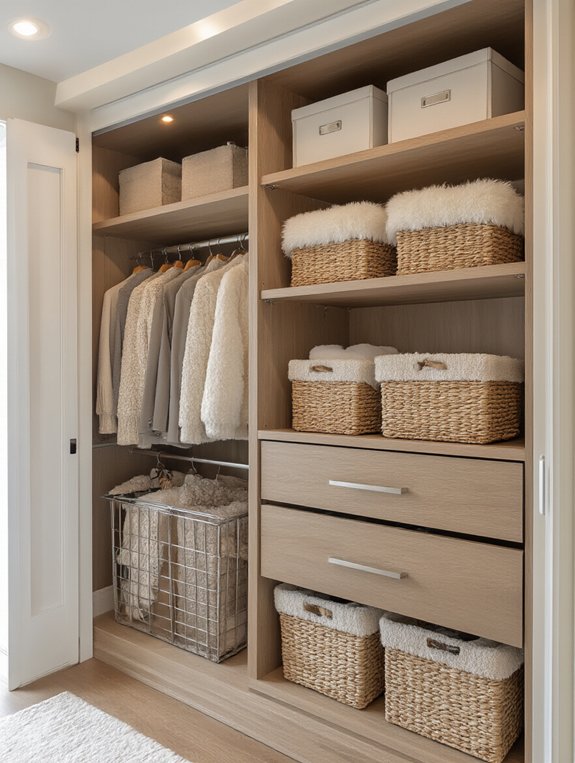sliding baskets simplify organization