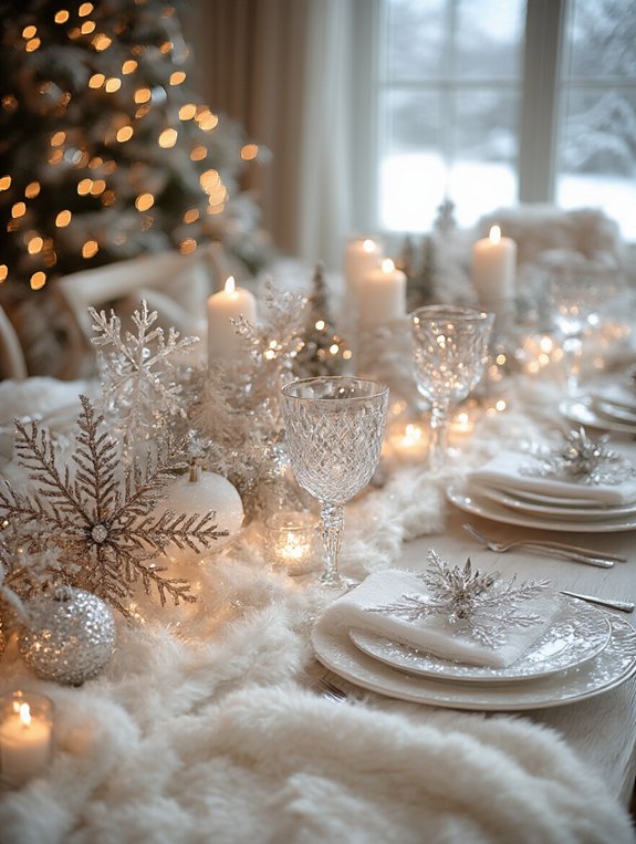 sparkling winter table decoration