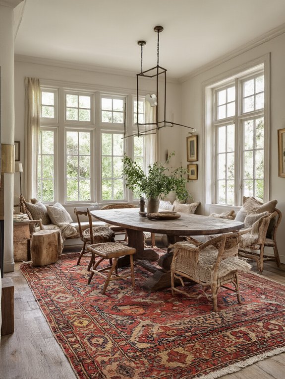 statement rugs define dining