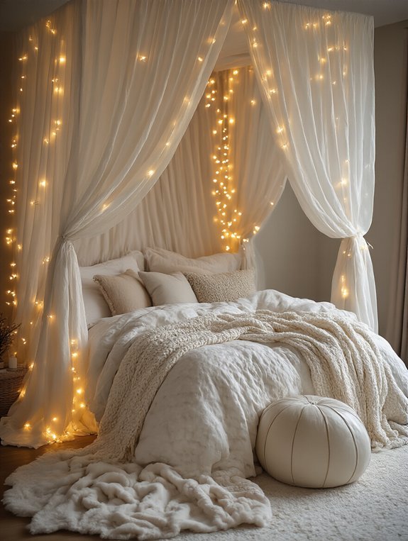 twinkling fairy lights canopy