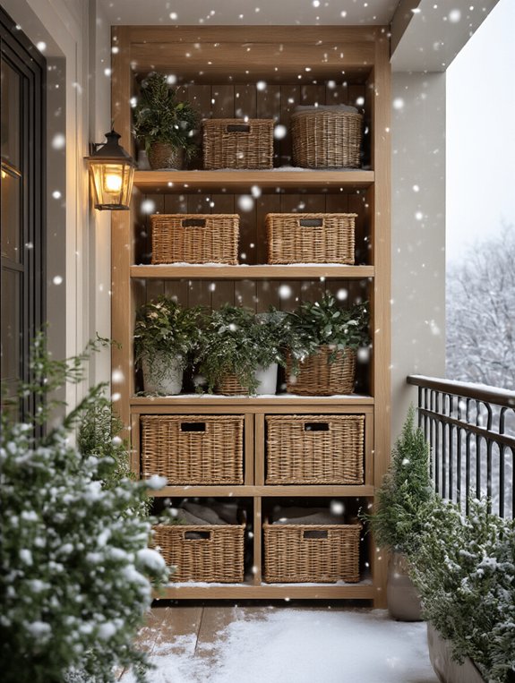 vertical weather resistant shelves