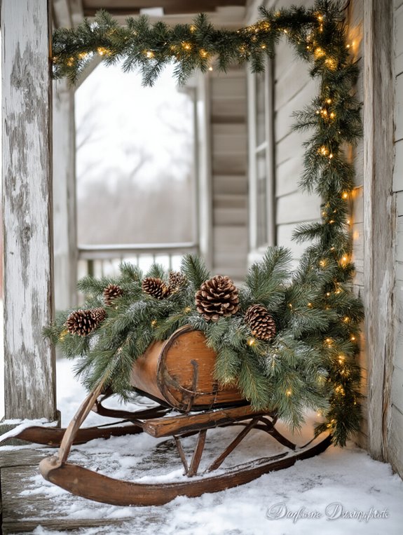 vintage sled winter display