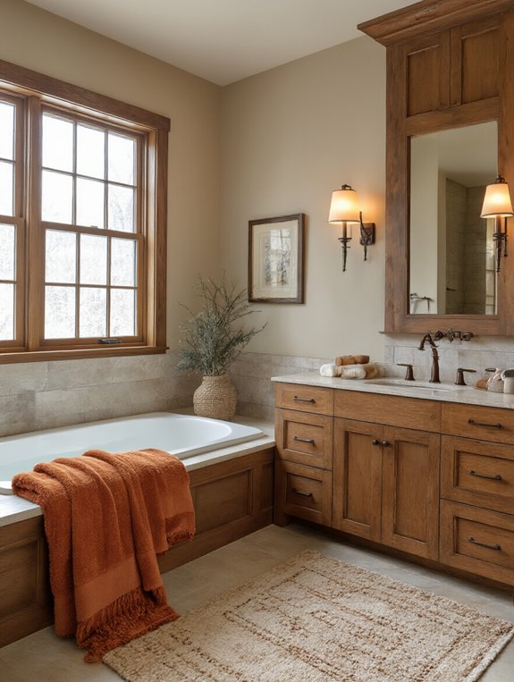 warm cozy bathroom transformation