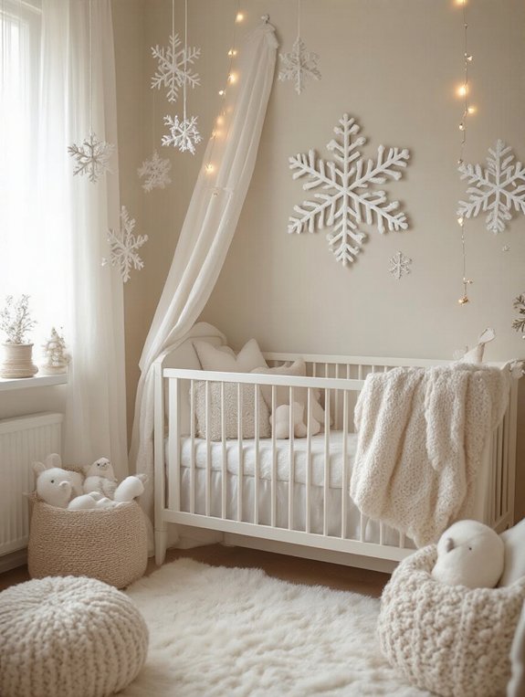 whimsical nursery snowflake decor