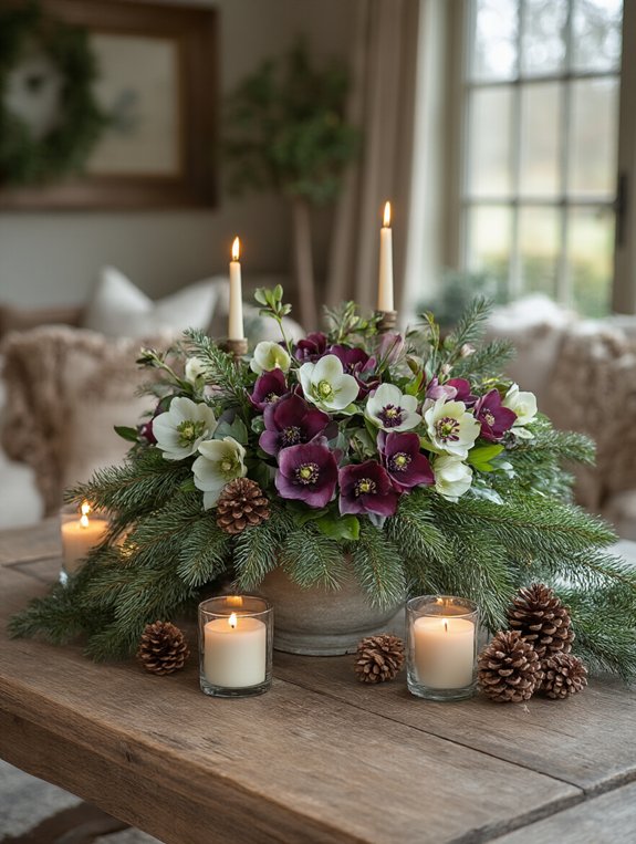 winter garden colorful blooms