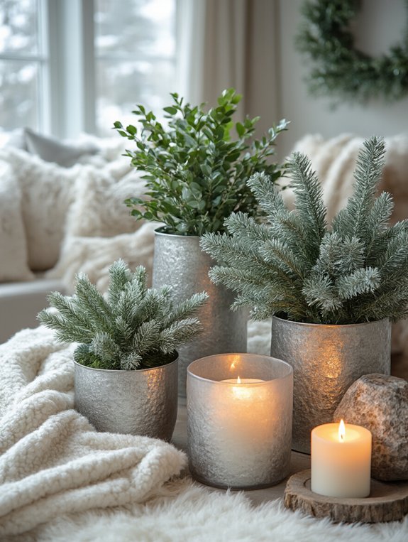 winter themed container decor
