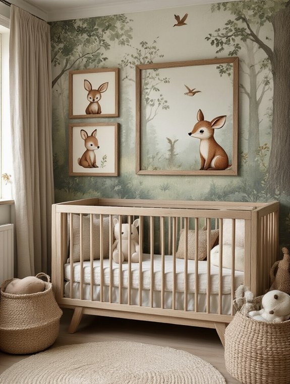 woodland themed nursery wall art